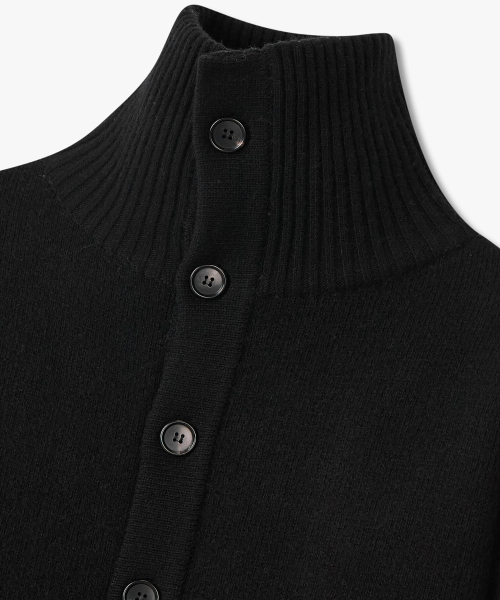 Кардиган Drop Shoulder High Neck вязаный, Black 7215450901