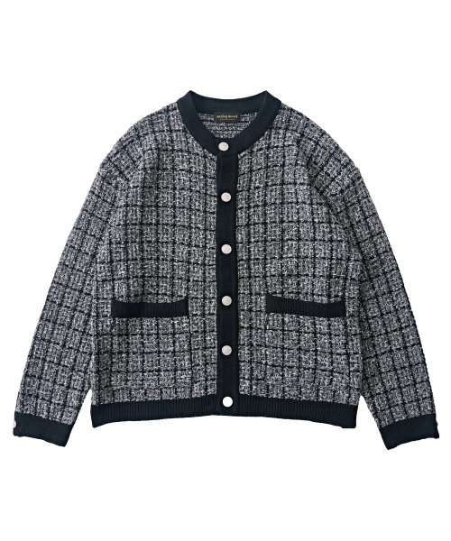 Твидовый минималистичный кардиган (Black)