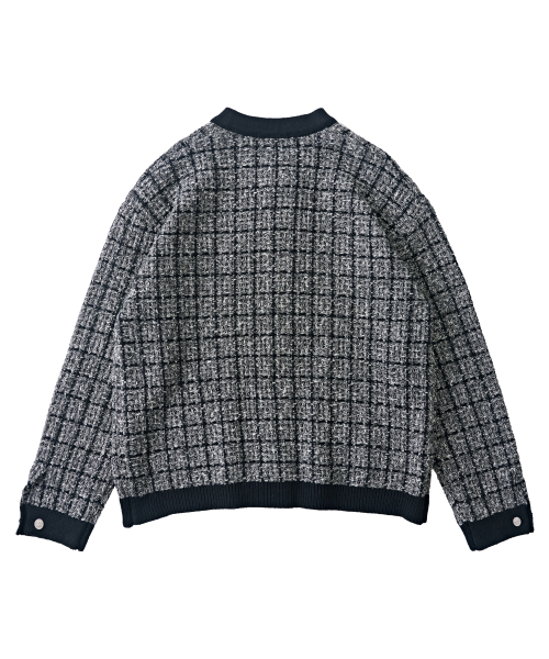 Твидовый минималистичный кардиган (Black)