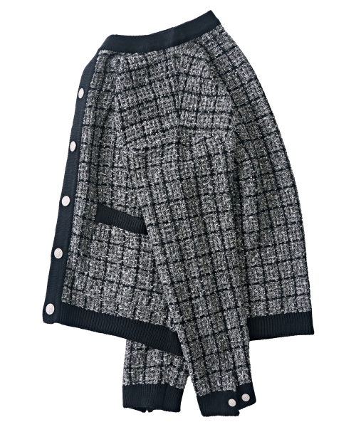 Твидовый минималистичный кардиган (Black)