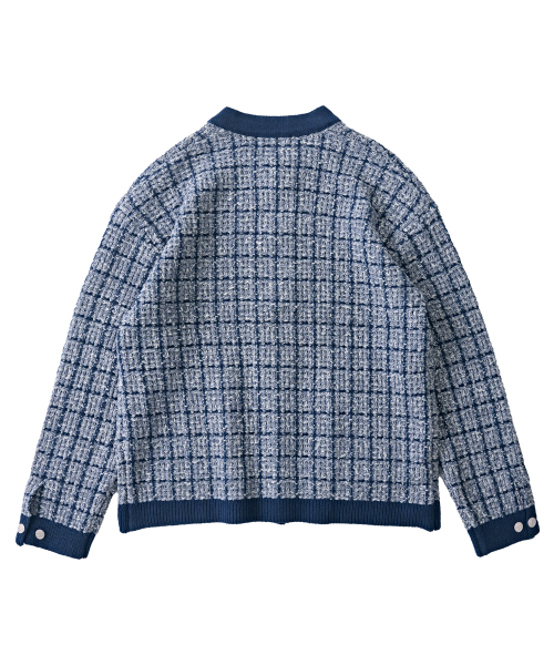 Твидовый минималистичный кардиган (Blue)