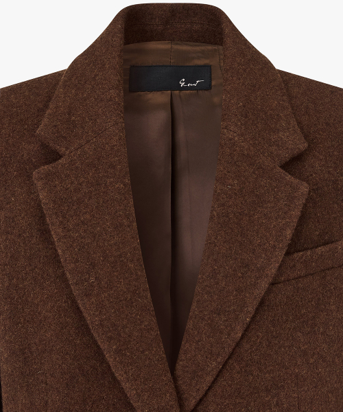 Однобортный шерстяной букле жакет Brown 7215410905