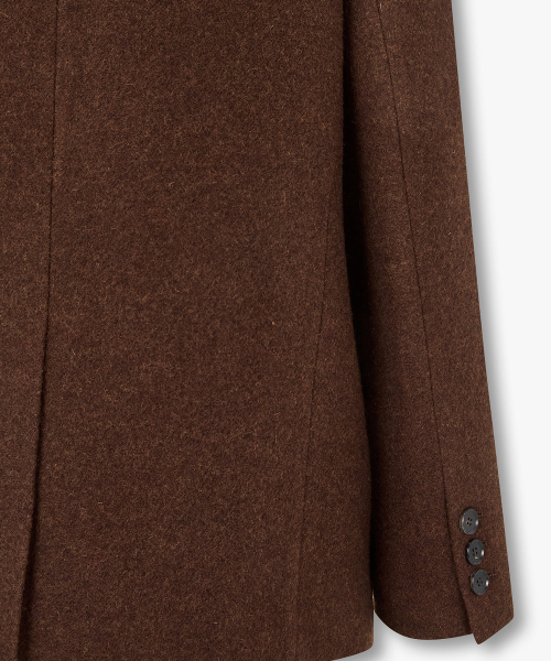 Однобортный шерстяной букле жакет Brown 7215410905