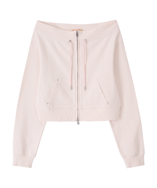 Офшолдер худи на молнии Vera-Light Pink