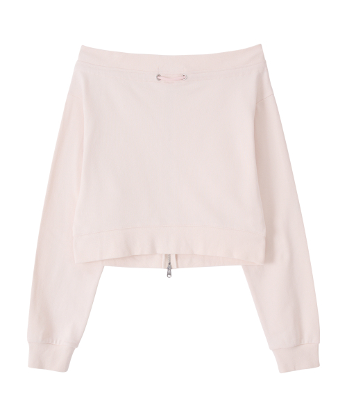 Офшолдер худи на молнии Vera-Light Pink