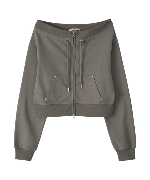 Офшолдер худи Vera на молнии-khaki