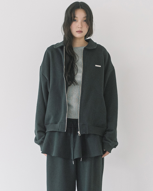 WP ROUND COLLAR ZIP UP JACKET(CHARCOAL)