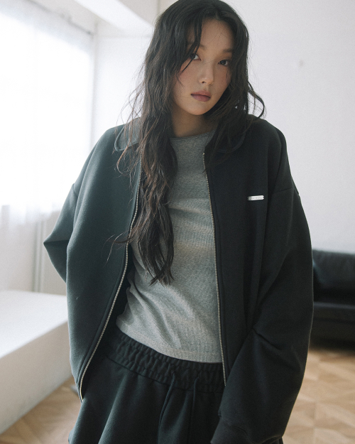 WP ROUND COLLAR ZIP UP JACKET(CHARCOAL)