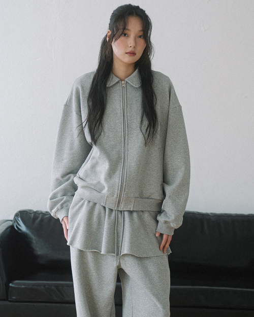 WP ROUND COLLAR ZIP UP JACKET(GREY)