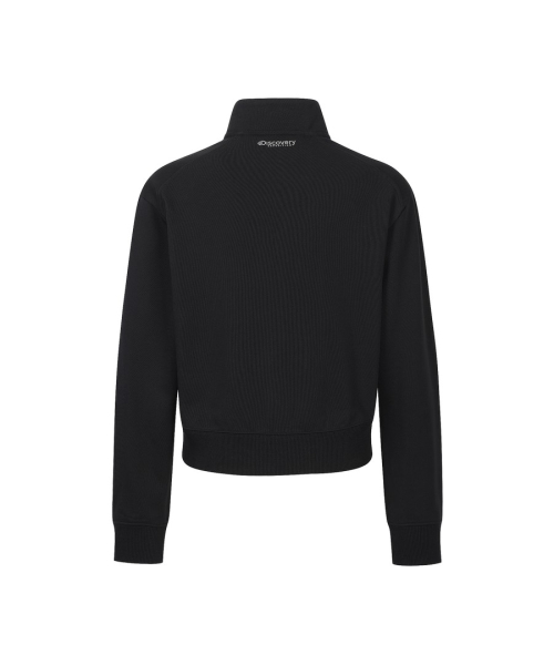 Женская трикотажная куртка-олимпийка с высоким горлом (BLACK)