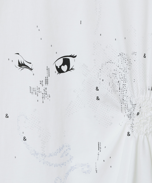 Scattered Ruched Top [White]