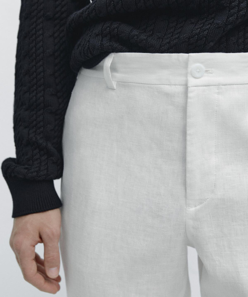 Льняные брюки tapered fit