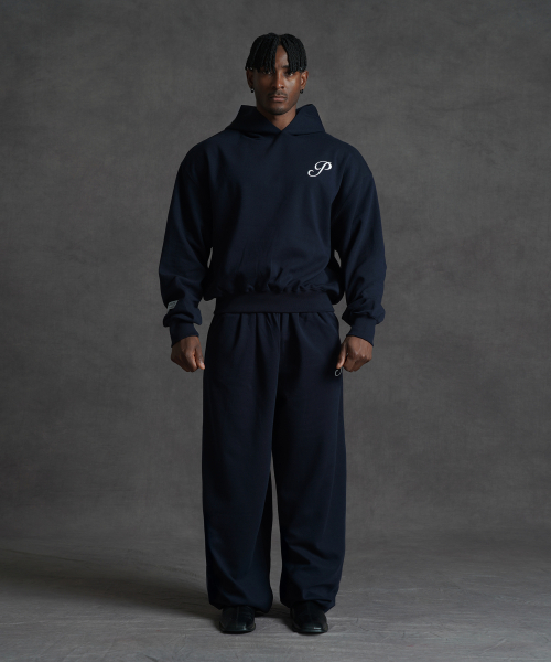 укороченное худи оверсайз - Navy