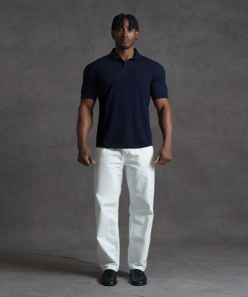 Футболка Muscle Fit с воротником Plain, Navy