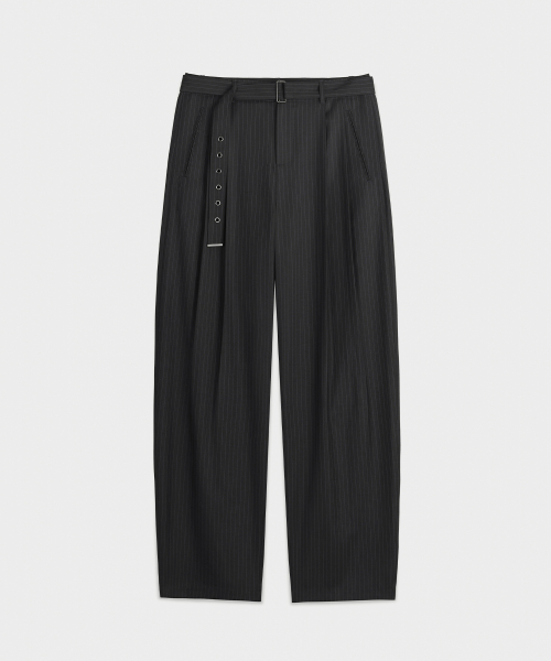 Брюки Cannes в полоску с ремнем [CHARCOAL GREY]