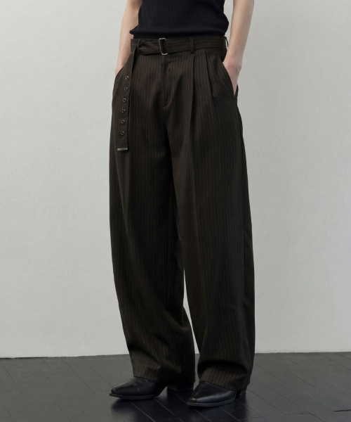 Слаксы Cannes Stripe Belted (Brown)