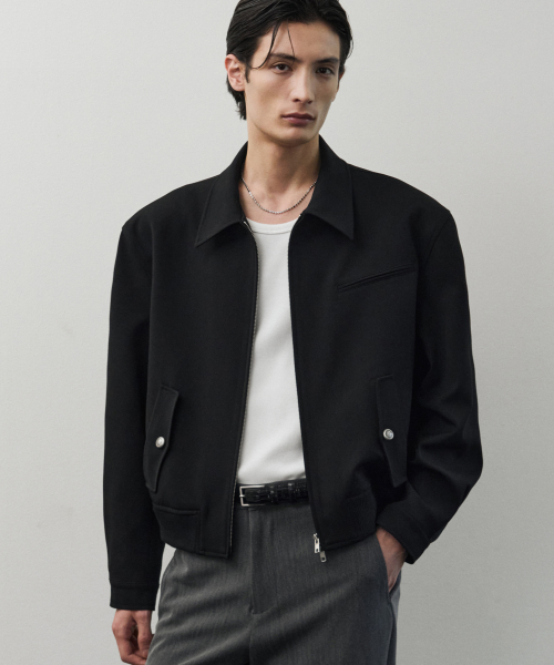 SIENA BLOUSON CROP JACKET [BLACK]