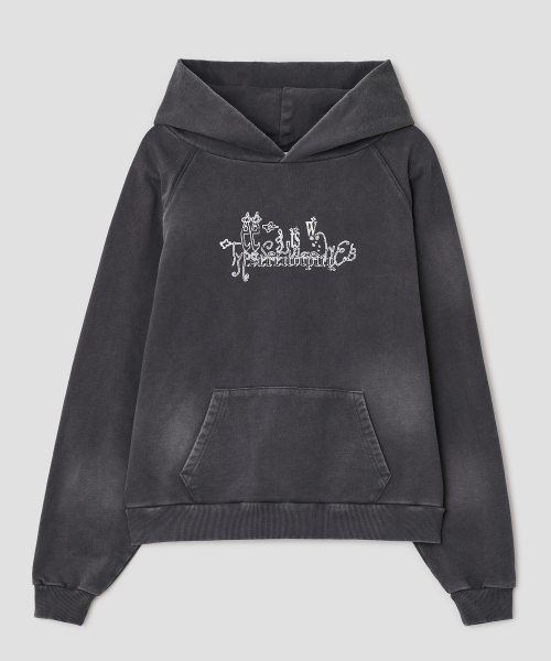 Washed Raglan Hoodie [Charcoal]