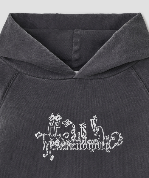 Washed Raglan Hoodie [Charcoal]