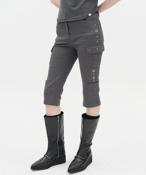 Stone Capri Pants [Charcoal]