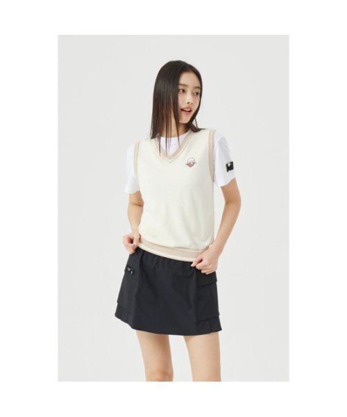 (W) V Neck Jacquard Logo Sweater G5WAM26111IVX