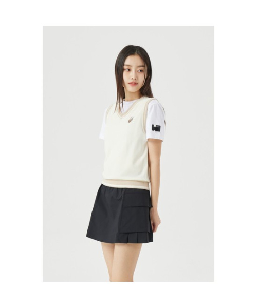 (W) V Neck Jacquard Logo Sweater G5WAM26111IVX