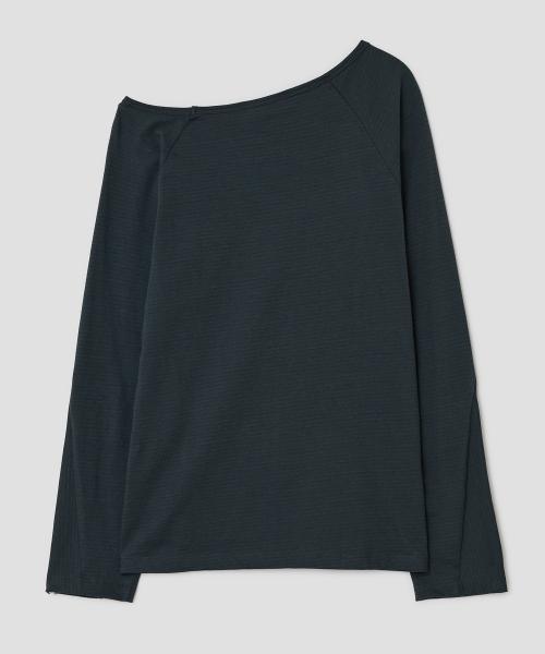 Striped Seam Button Top [Blue]