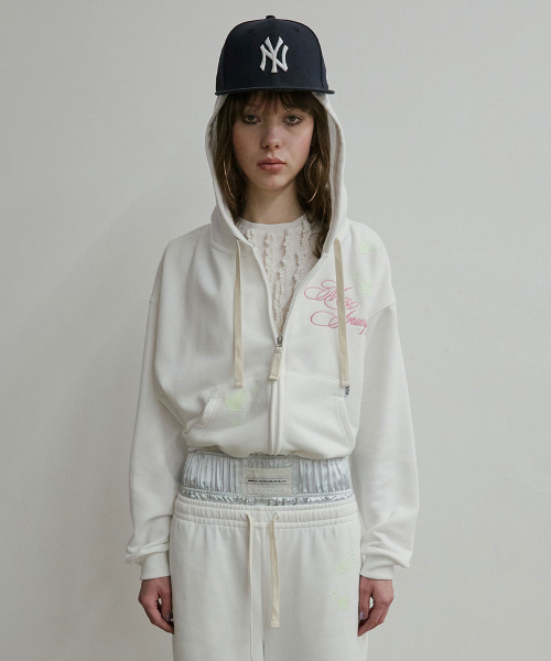 Glow In The Dark Zip-Up Hoodie White