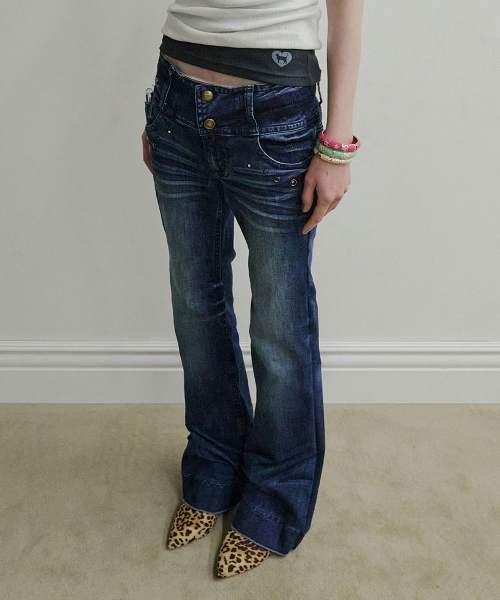 DIY Bootcut Denim Mid Blue