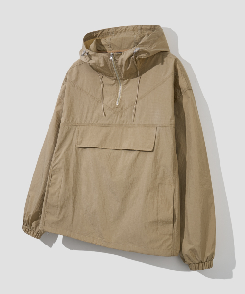Анорак с капюшоном и карманом, Beige