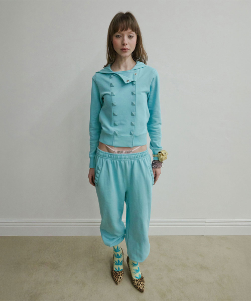 Napoleon Stud Hoodie Acid Blue
