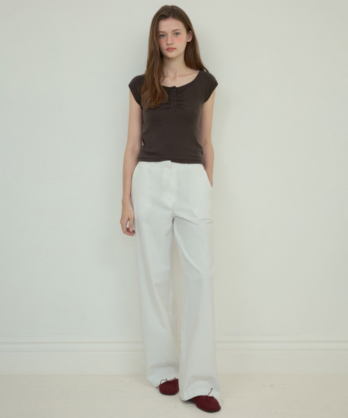 Mono basic straight cotton pants_White(O25-PT02)