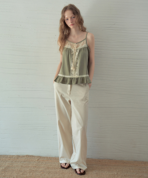 Mono basic straight cotton pants_Beige(O25-PT02)