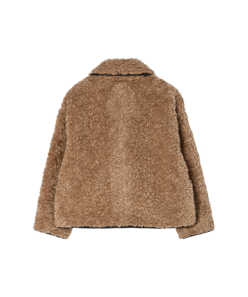 FAUX Teddy Bear Oversized Toggle Jacket [Beige] thumbnail 18