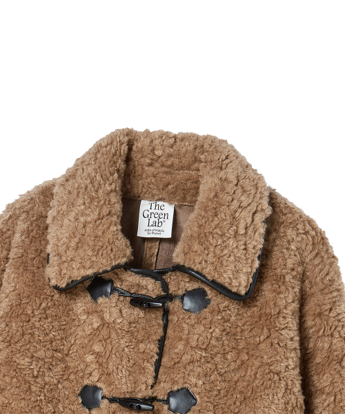 FAUX Teddy Bear Oversized Toggle Jacket [Beige] thumbnail 19