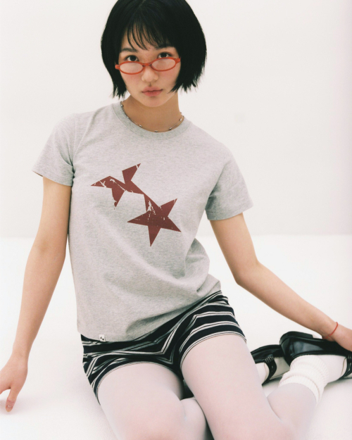 W TWIN STAR SS TEE BURGUNDY(CV2GMFT516A)