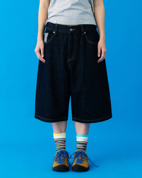 Джинсовые шорты CHECK APPLIQUE BLUE (CV2GMFD160A)