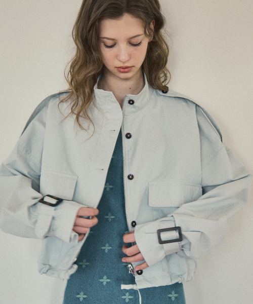 Buckle short trench куртка Light gray (OC25-OT03)
