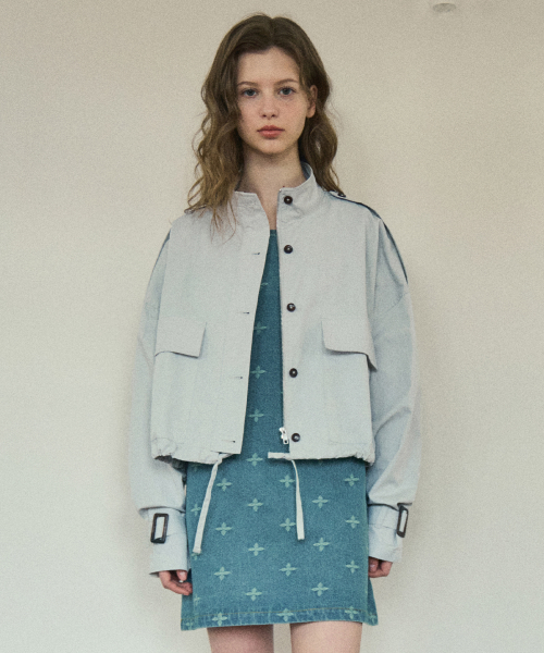 Buckle short trench куртка Light gray (OC25-OT03)