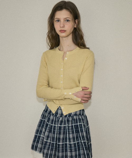 Cuffs шерстяной button cardigan Butter yellow (OC25-KN03)