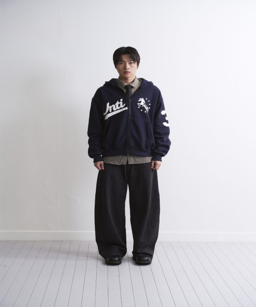 UNICORN VARSITY EMBLEM HOOD ZIP UP тёмно-синий