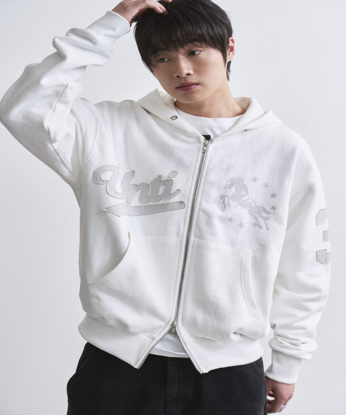 Худи на молнии Unicorn Varsity Emblem White