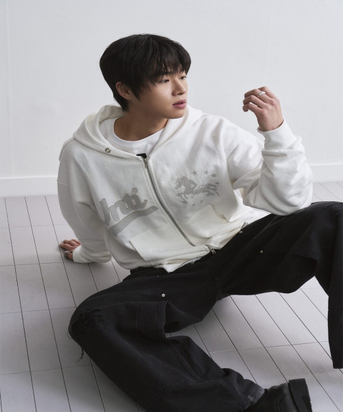 Худи на молнии Unicorn Varsity Emblem White