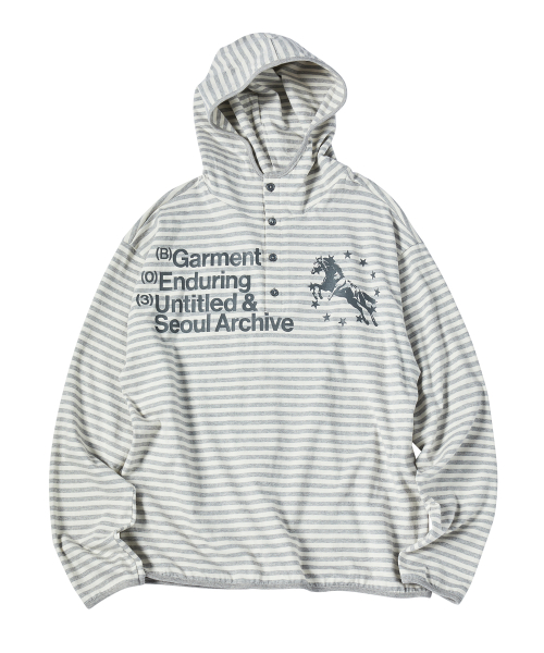 Худи Unicorn Small Stripe Henley Melange White