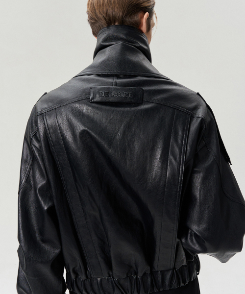 DOUBLE COLLAR BELTED HEM куртка чёрный