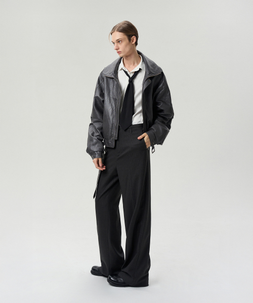 DOUBLE COLLAR BELTED HEM куртка STONE