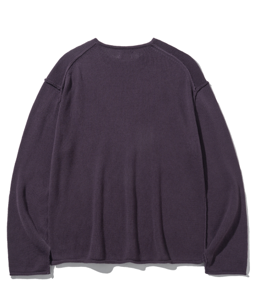 Вязаный пуловер с графикой FLM-Dark Purple
