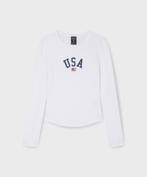 USA Ribbed Crew-neck футболка / WHLAG2292F