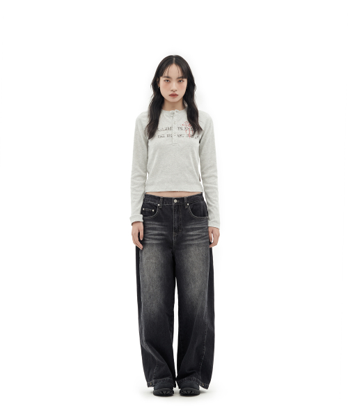 STONE CROSS HENLEY NECK LONG SLEEVE [MELANGE]