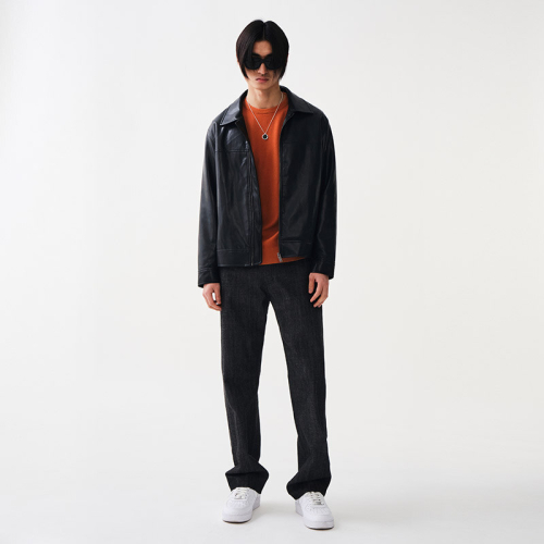 Куртка-тракер из веган-кожи Black (Basic Fit)